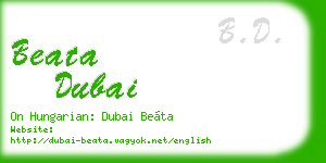 beata dubai business card