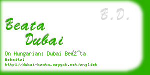 beata dubai business card
